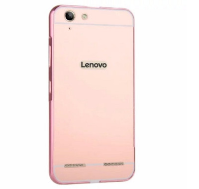 Други Бъмпъри за телефони Луксозен алуминиев бъмпър с твърд гръб огледален за Lenovo K5 A6020 / LENOVO VIBE K5 Plus златисто розов